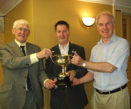 Herb Cherry and Peter Bond with 2012 bridge trophy